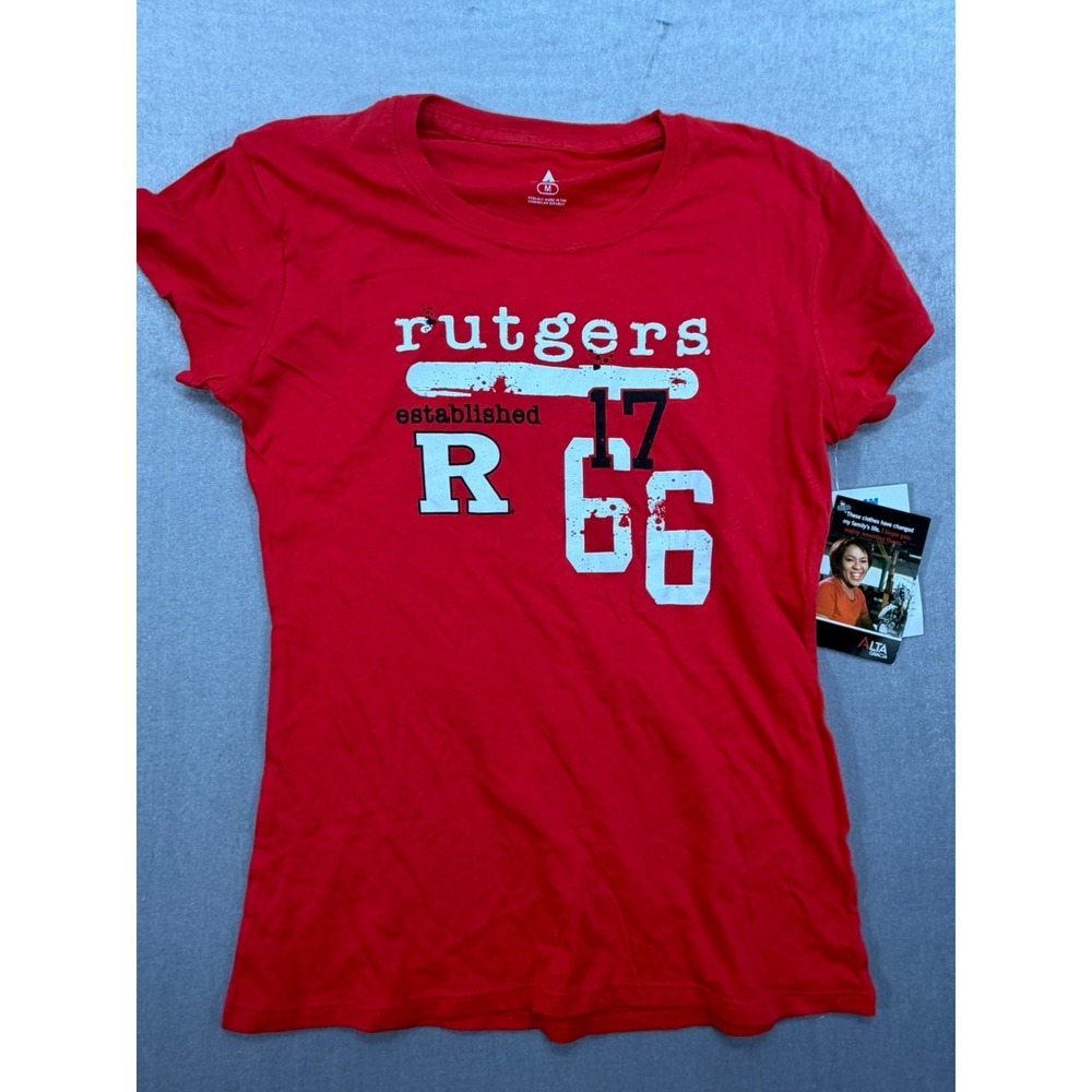 New Rutgers University Antigua Women Shirt Red NCAA Size Medium